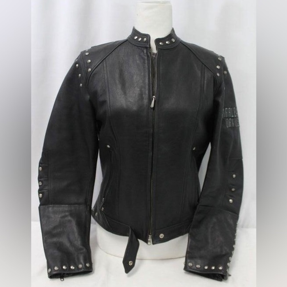 Harley Davidson Women's Hwy-100 Waterproof Leather Jacket, Size- S